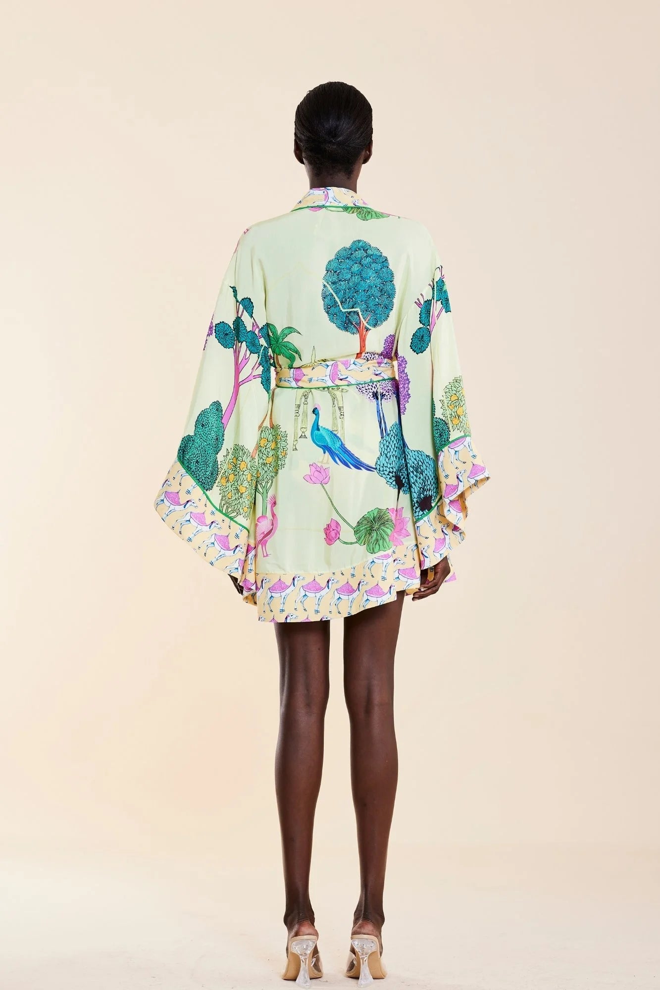 Oopscool - Yellow Garden Short Kimono