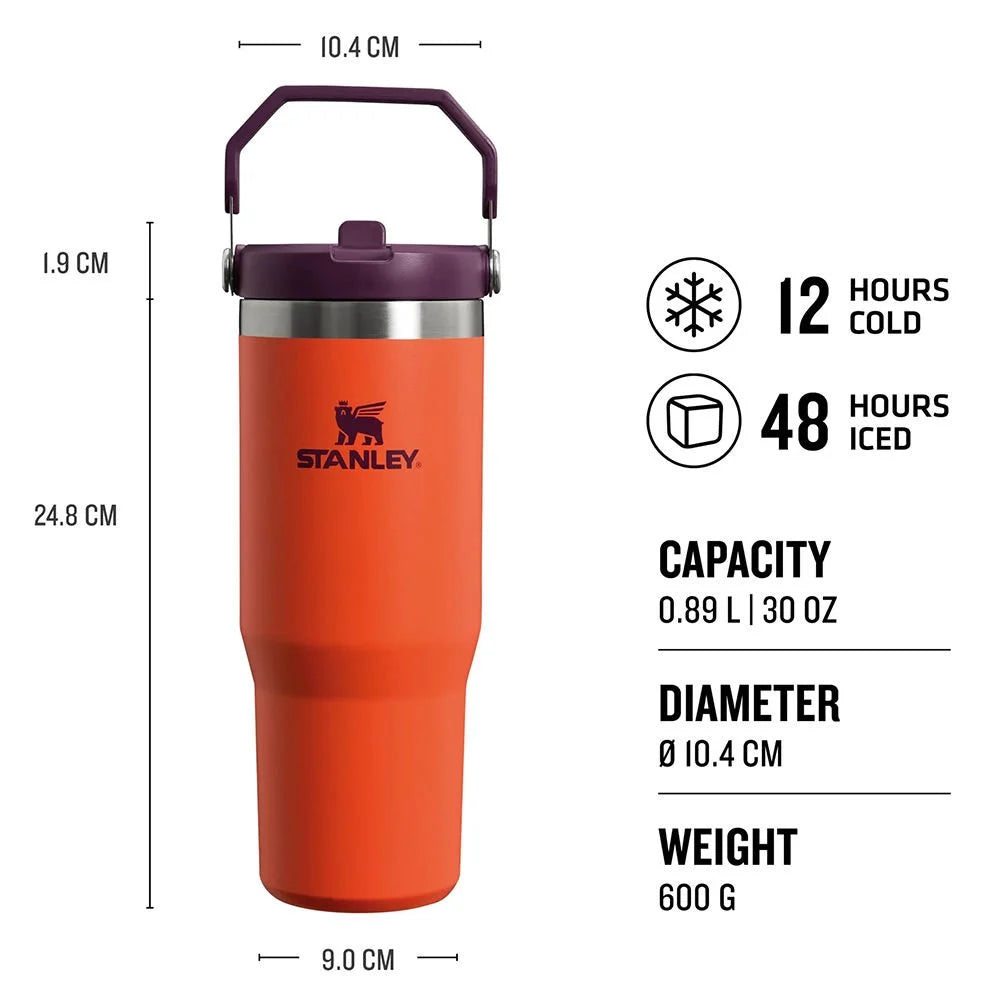 Stanley The IceFlow Flip Straw Pipetli Termos Bardak 0,89 LT Tigerlily Plum