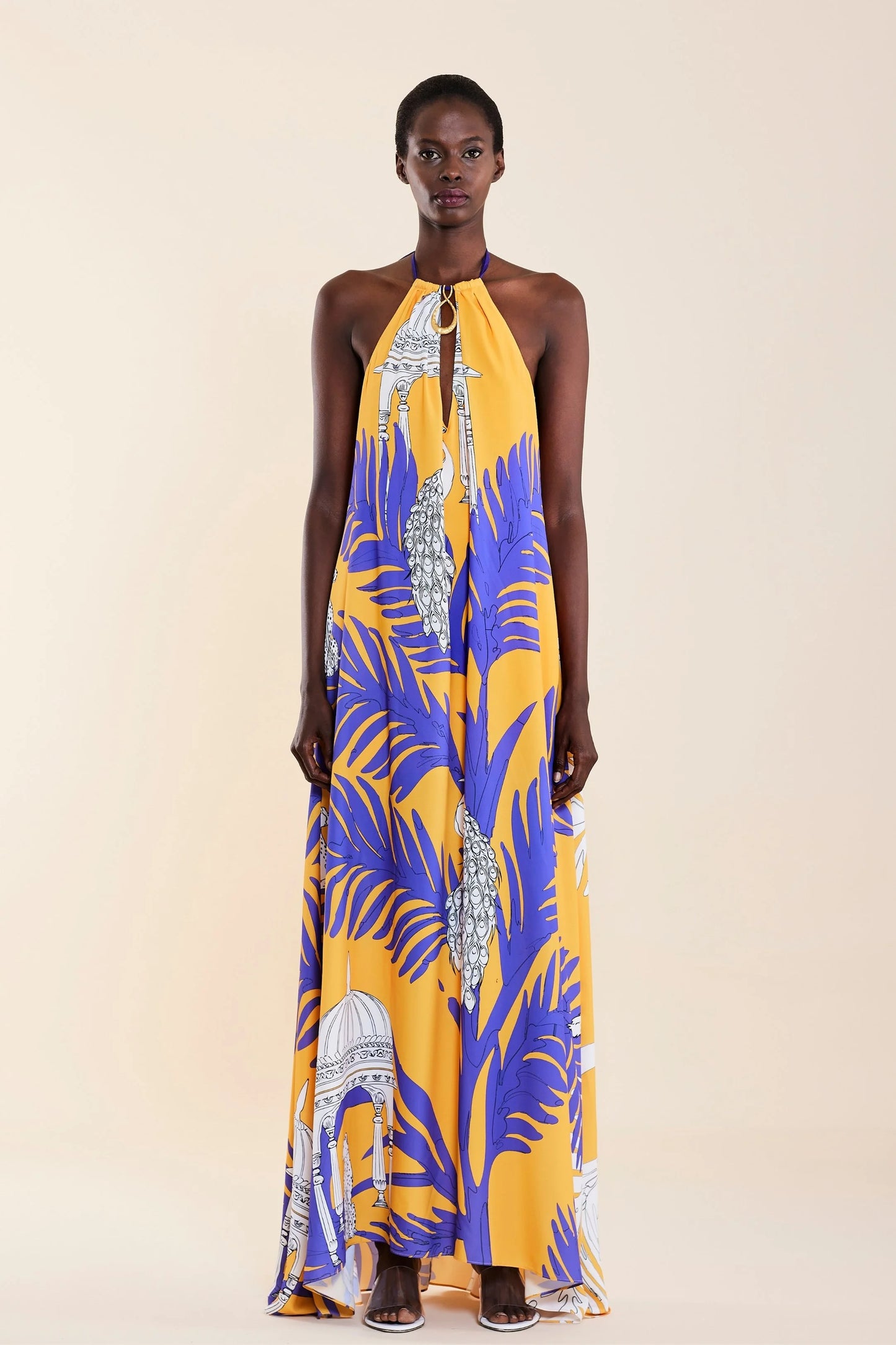 Oopscool - Tropical Peacock Dress Kadın Elbise