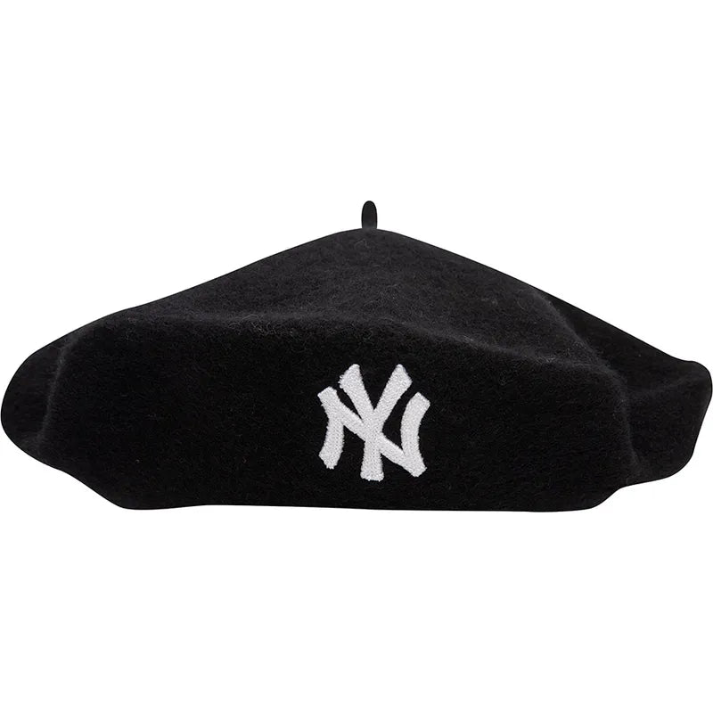 New Era Şapka - New Era Women Wool Beret New York Yankees MLB Black Flat Cap