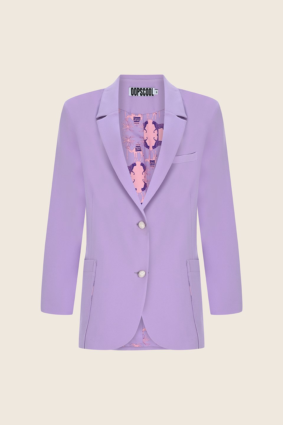 Oopscool Crepe Blazer Lila Jacket