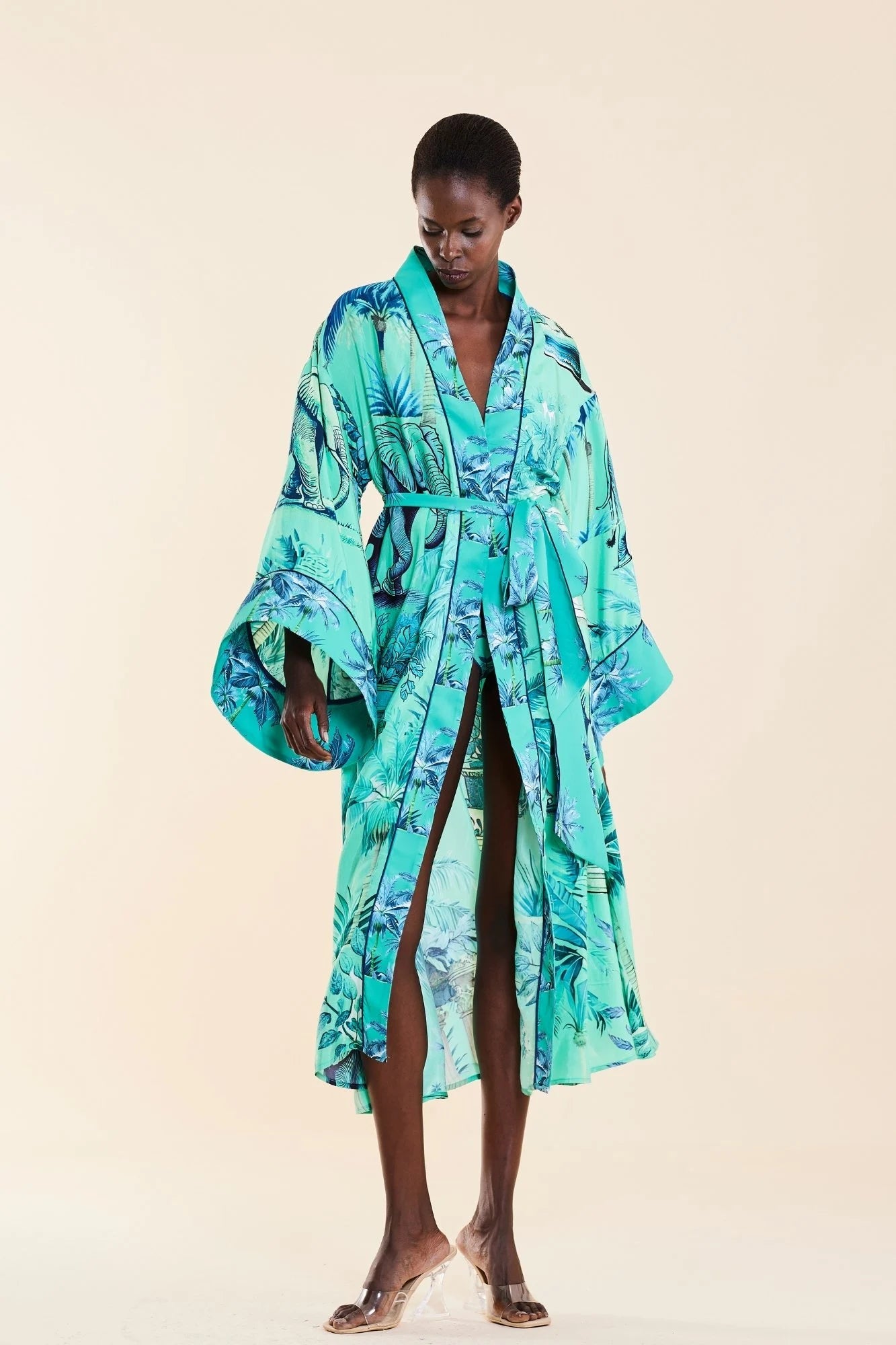 Oopscool - Green Garden Long Kimono