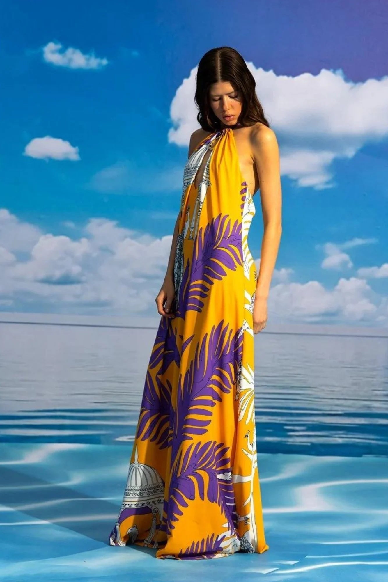 Oopscool - Tropical Peacock Dress Kadın Elbise