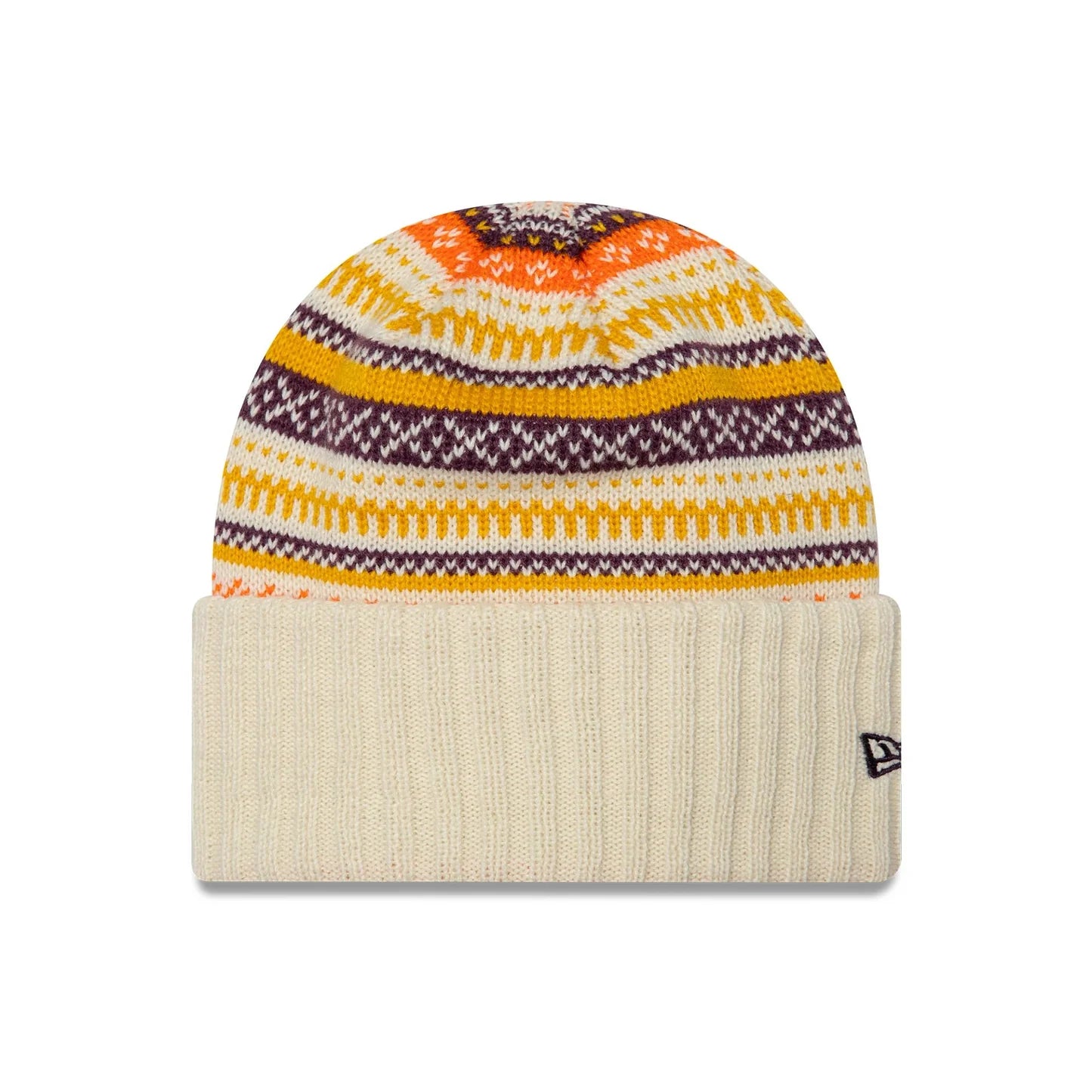 New Era Şapka - New Era Fair Isle Light Beige Cuff Knit Beanie Bere