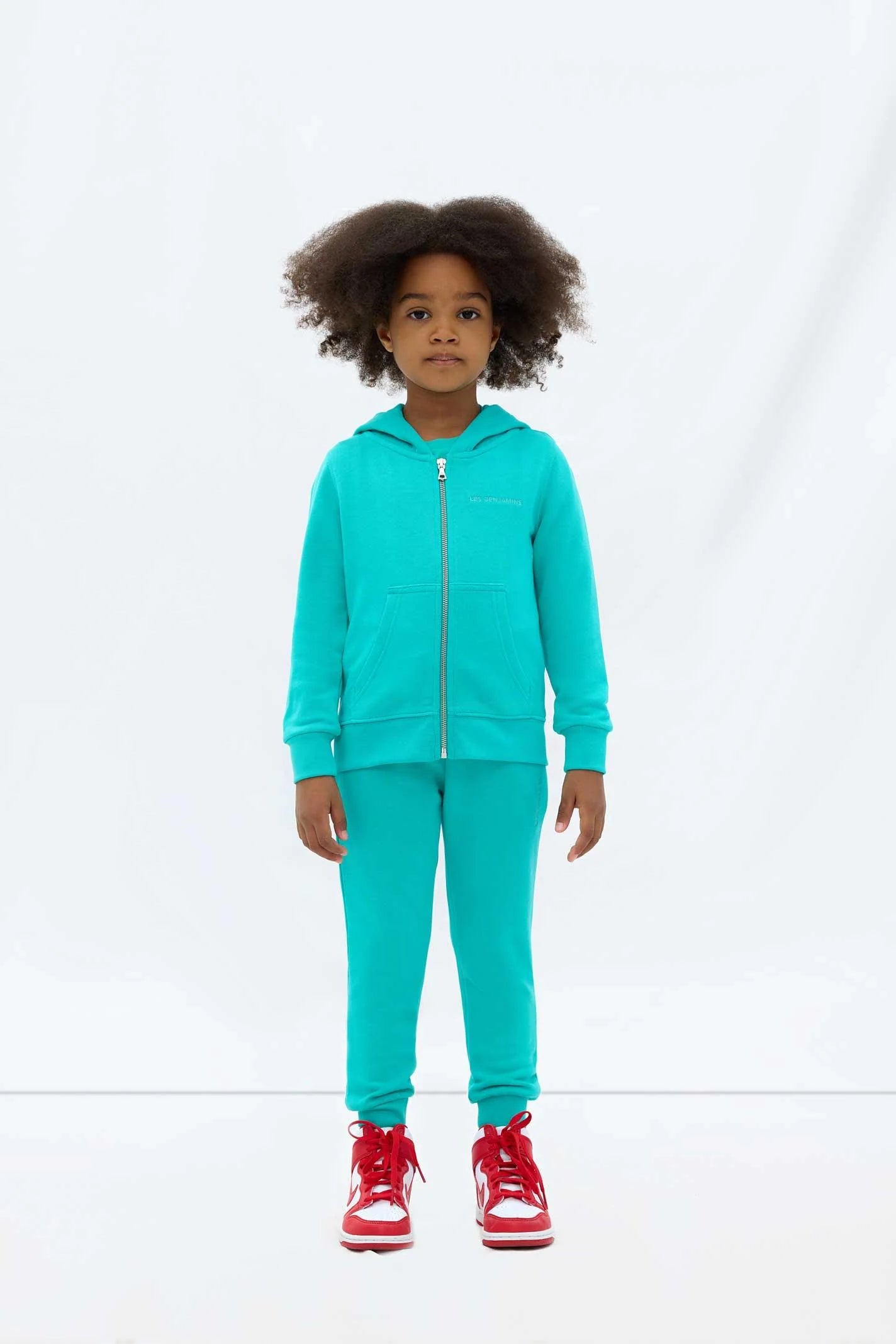 Les Benjamins Çocuk Zip Hoodie 303 Backyard Green