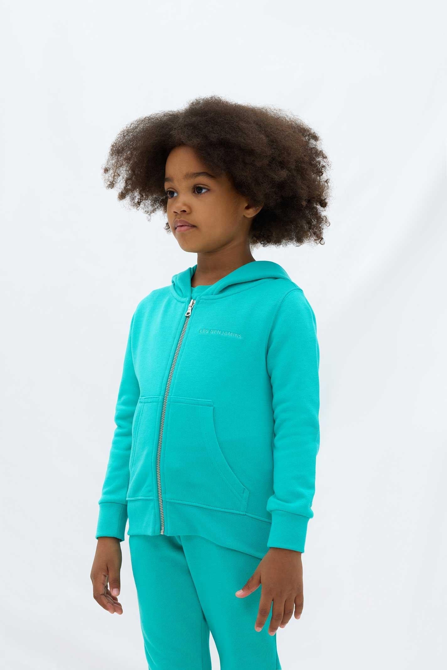 Les Benjamins Çocuk Zip Hoodie 303 Backyard Green