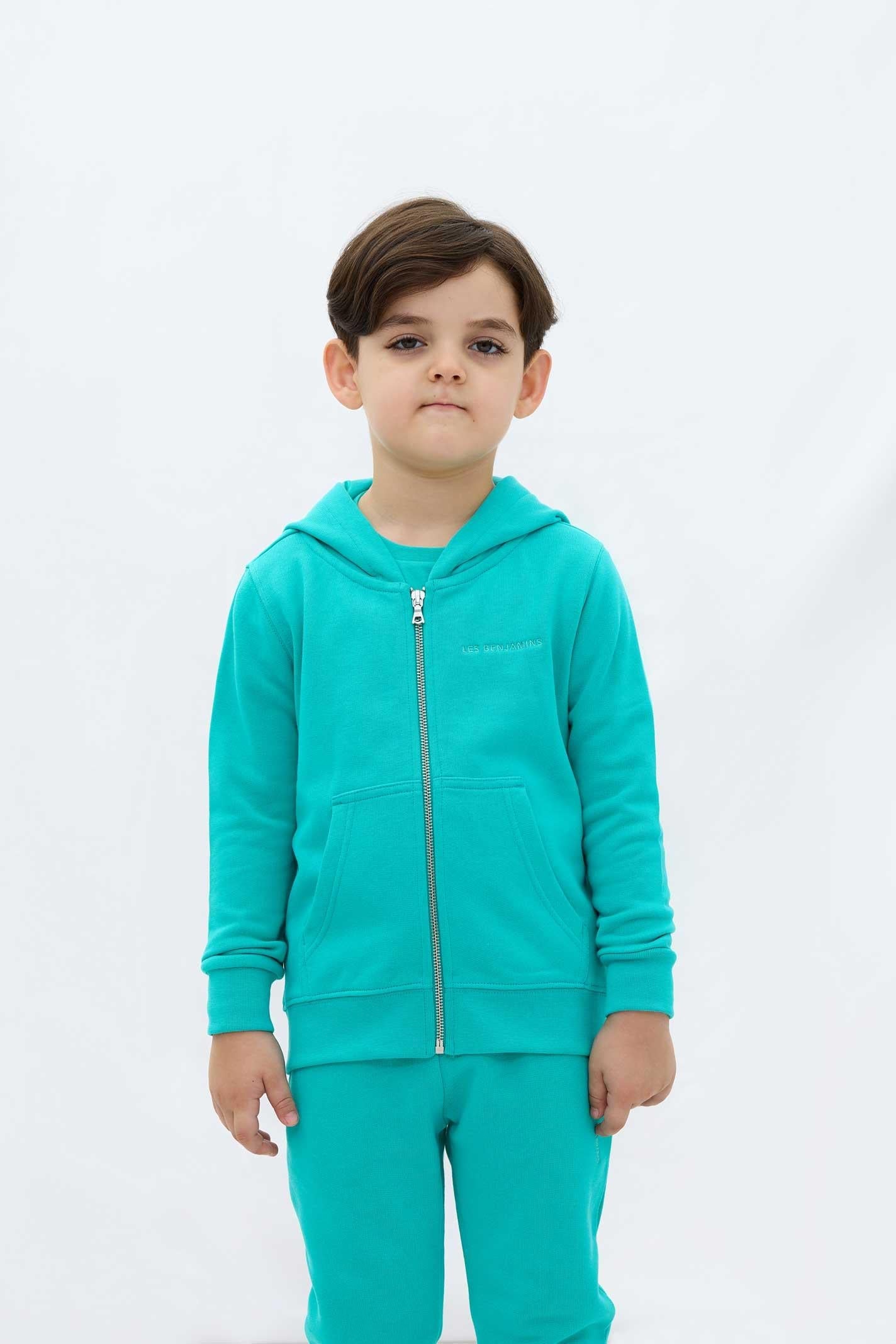 Les Benjamins Çocuk Zip Hoodie 303 Backyard Green