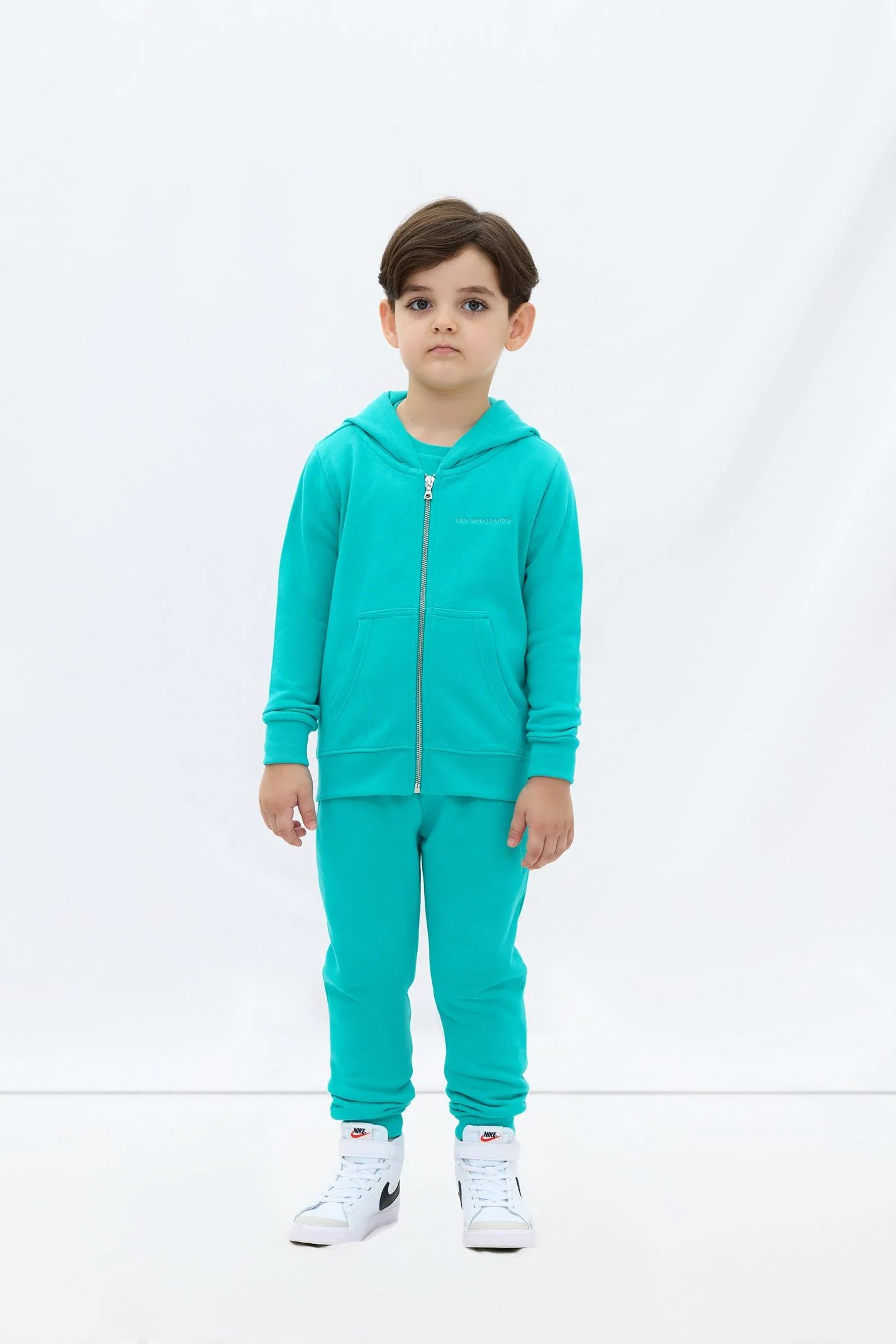 Les Benjamins Çocuk Zip Hoodie 303 Backyard Green