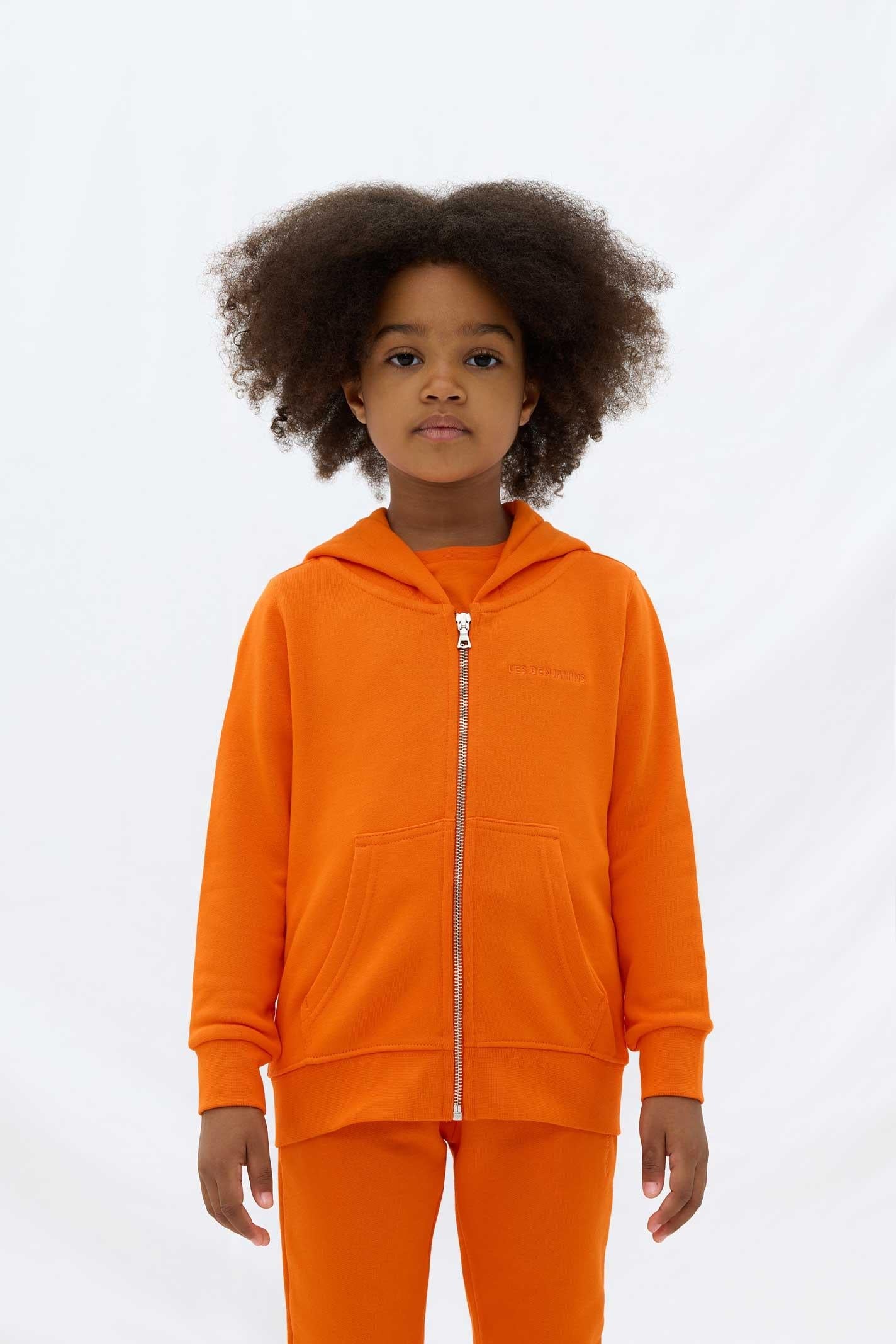 Les Benjamins Çocuk Zip Hoodie 304 Fiery Orange