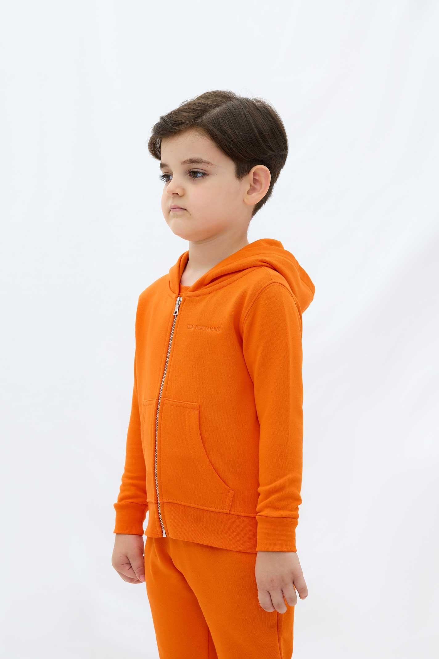 Les Benjamins Çocuk Zip Hoodie 304 Fiery Orange