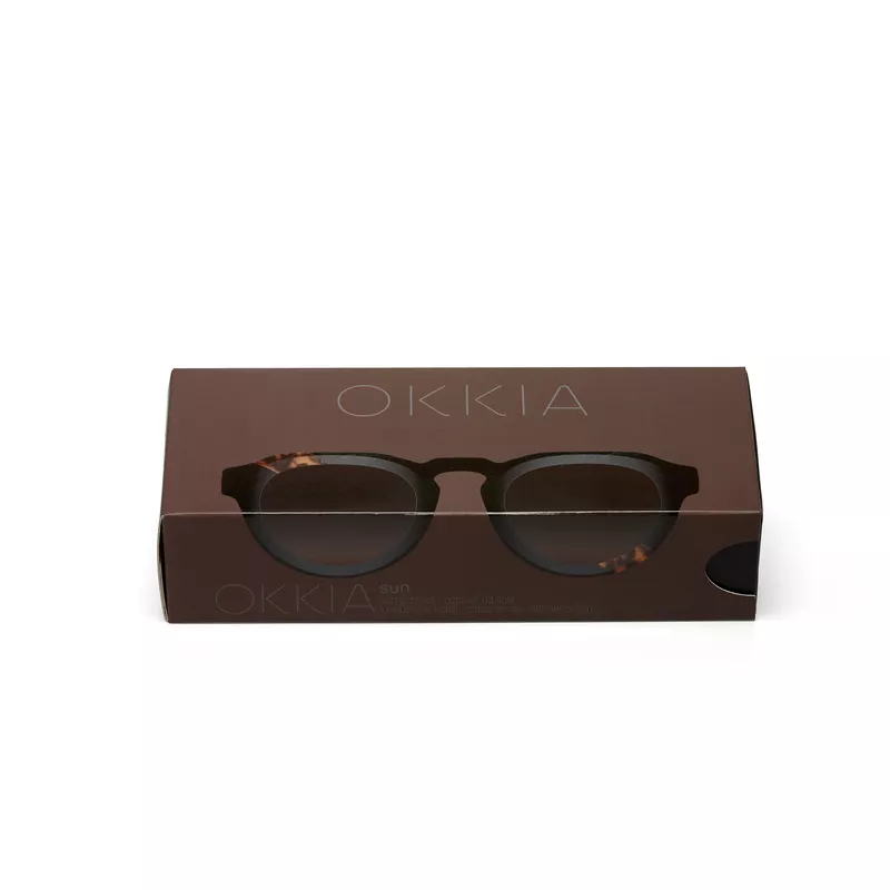Okkia Zeno Round Unisex Siyah Havana Güneş Gözlüğü Siyah Gradyan