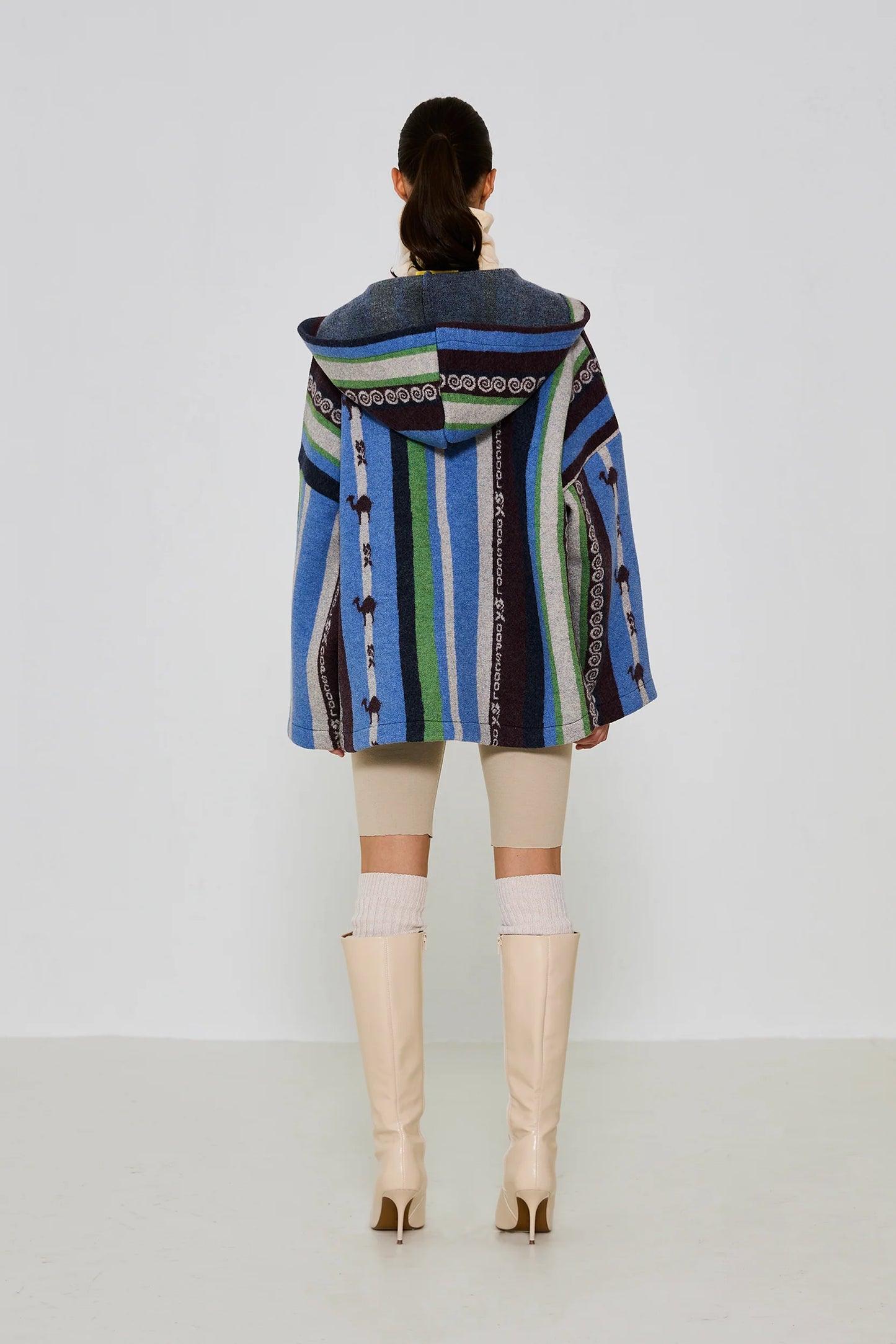 Oopscool Ice Striped 100% Wool Hooded Jacket