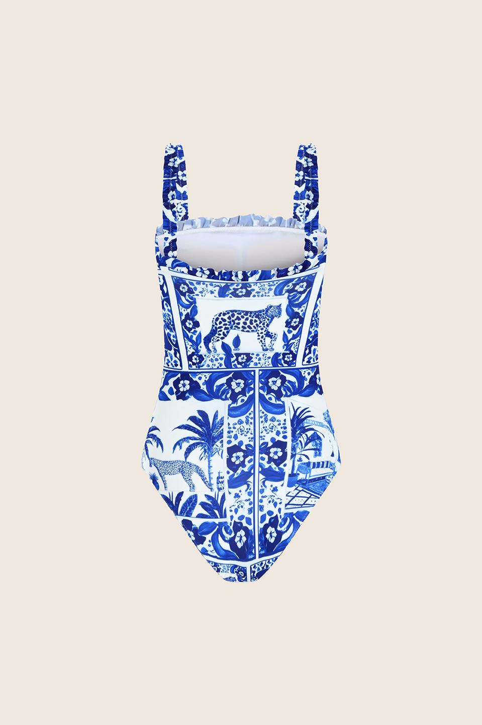 Oopscool - Blue Tiger Swimsuit - Mayo