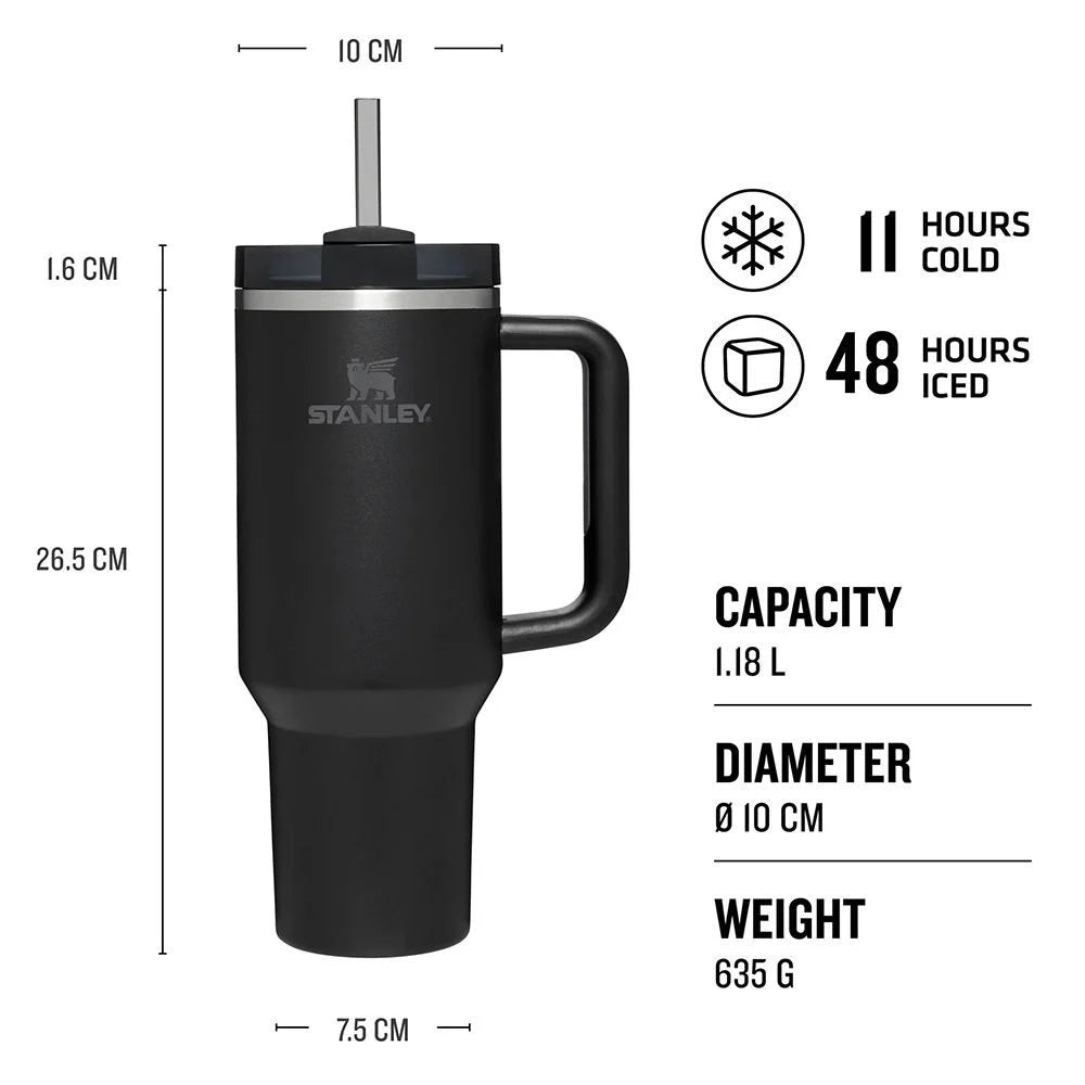 Stanley Quencher Pipetli Termos Bardak 1.18 Lt Black