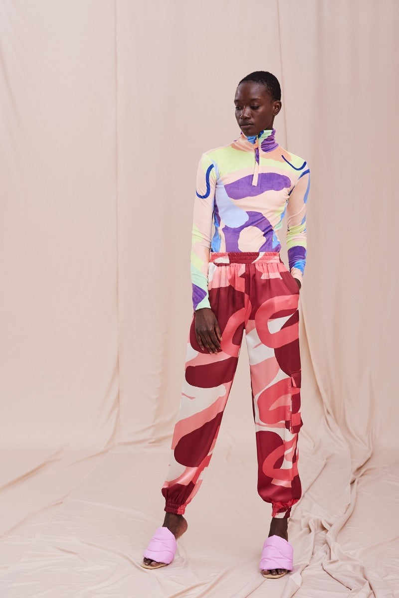 Oopscool Rainbow Velvet High Neck Top - Eklektik House