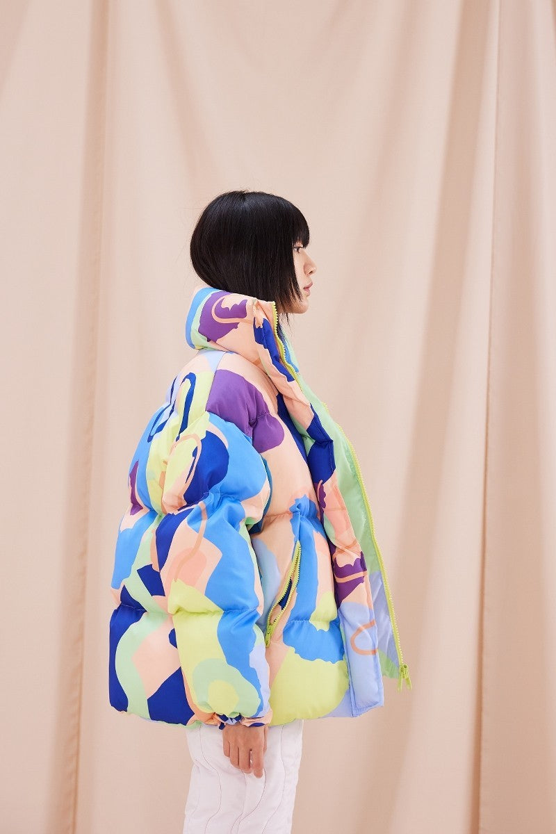 Oopscool Rainbow Reversible Unisex Puffer Jacket - Eklektik House