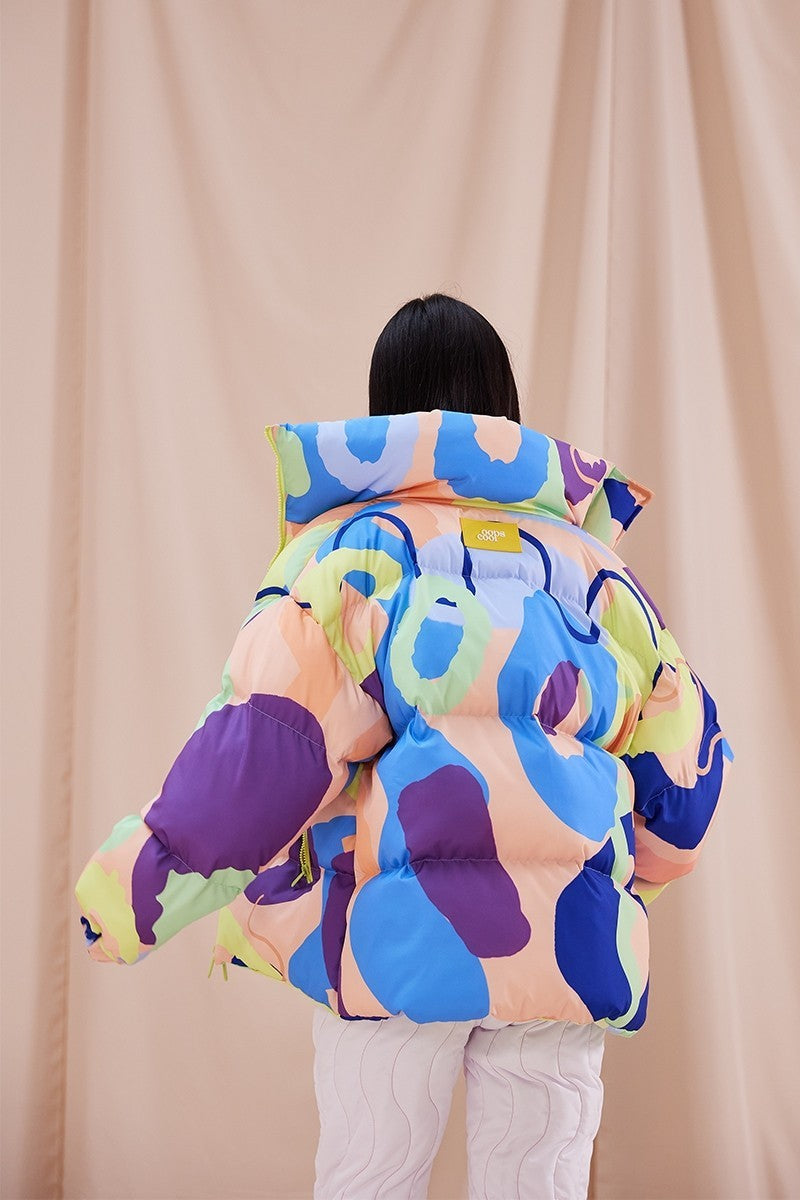 Oopscool Rainbow Reversible Unisex Puffer Jacket - Eklektik House
