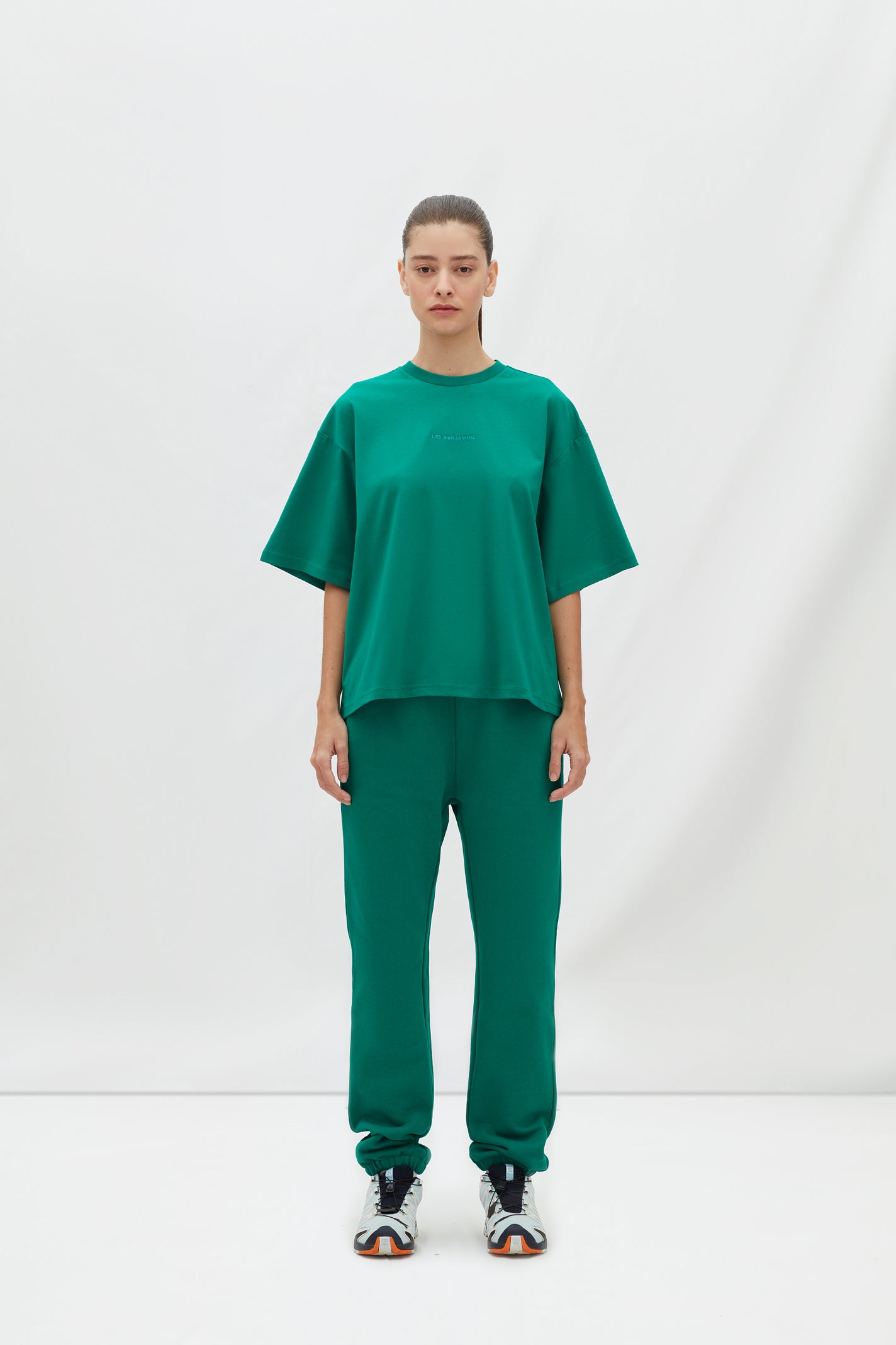 Les Benjamins Cropped Oversized Tee 301 Deniz Yosunu - Eklektik House