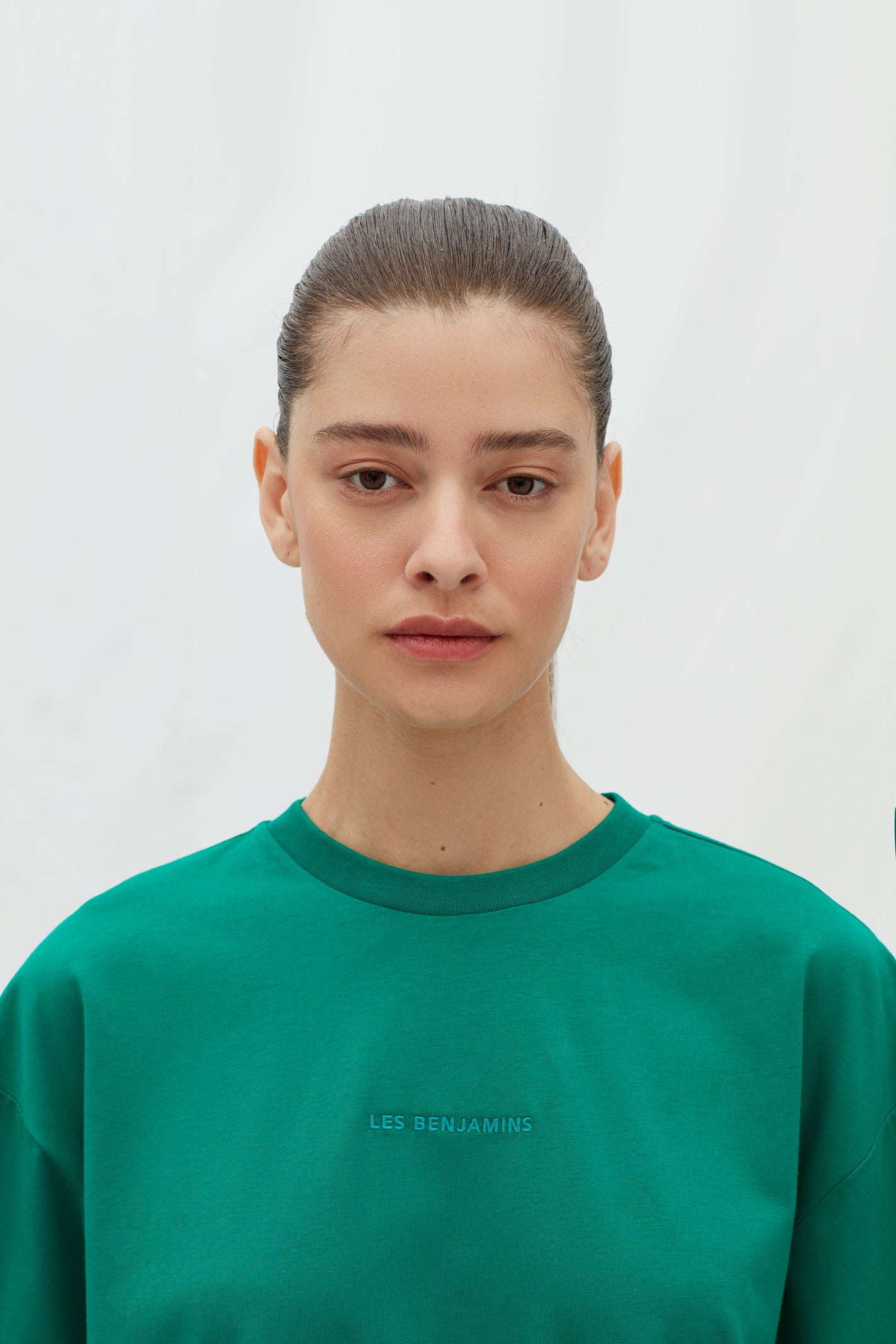 Les Benjamins Cropped Oversized Tee 301 Deniz Yosunu - Eklektik House