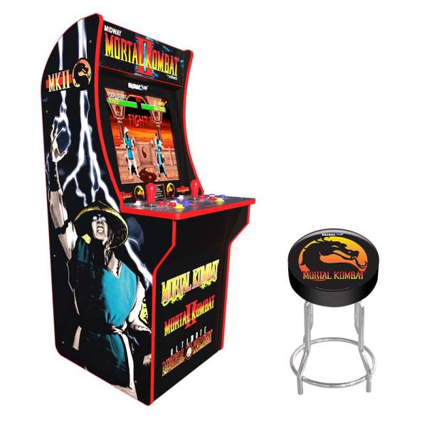 Arcade1Up Mortal Combat Lisanslı Oyun Konsolu Takımı (Sehpalı, Işıklı ve Sandalyeli) - Eklektik House