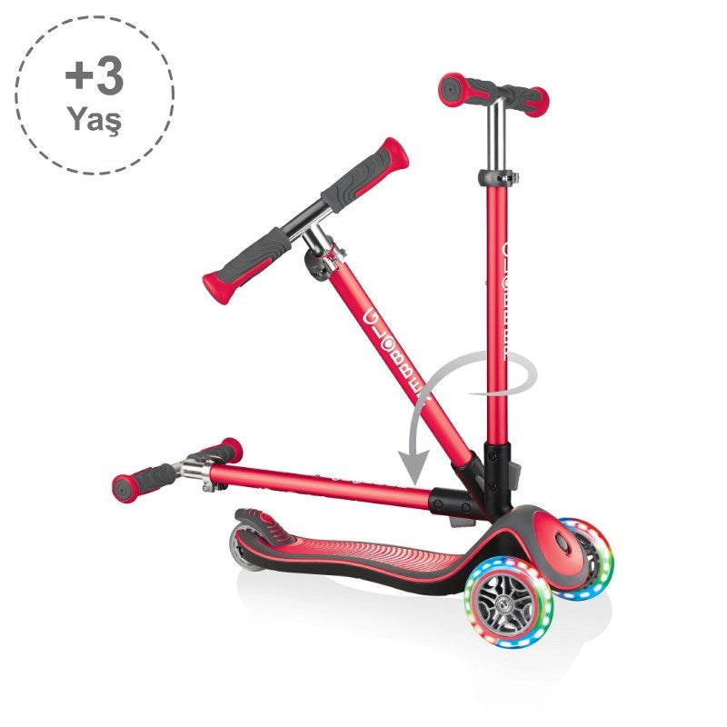 Globber Elite Deluxe Işıklı Scooter Kırmızı - Eklektik House