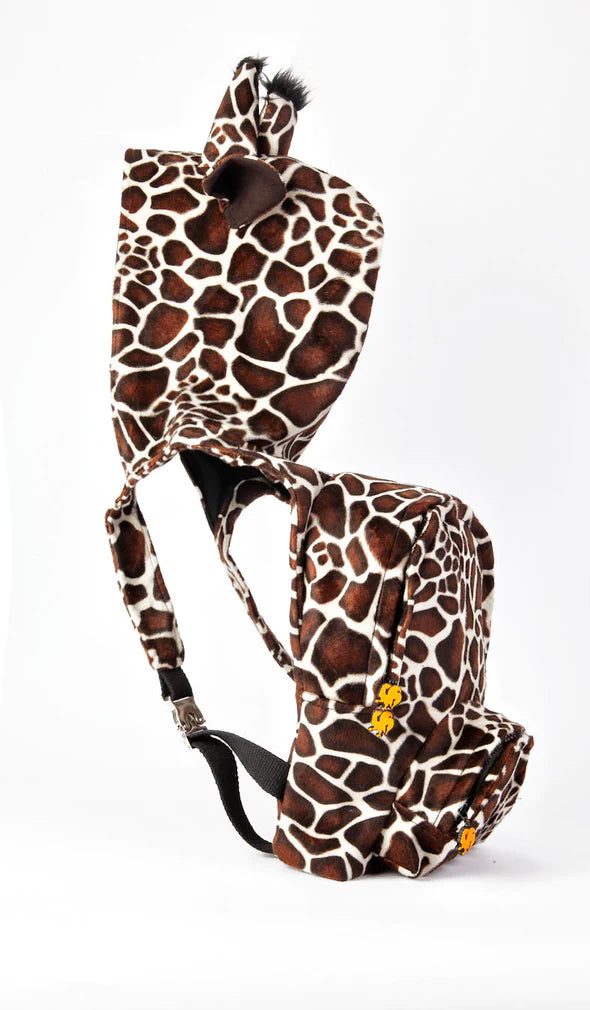 Morikukko Animal Print Kapüşonlu Sırt Çantası - Kids Zürafa - Eklektik House