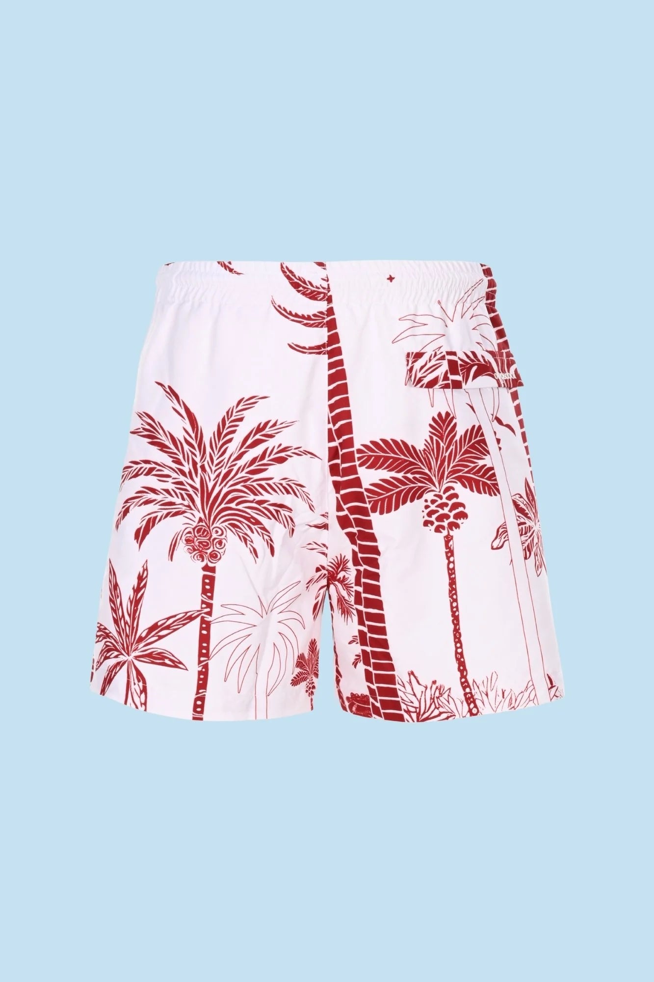 Oopscool - Red Palm Swim Shorts - Mayo