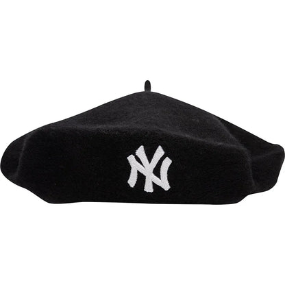 New Era Şapka - New Era Women Wool Beret New York Yankees MLB Black Flat Cap