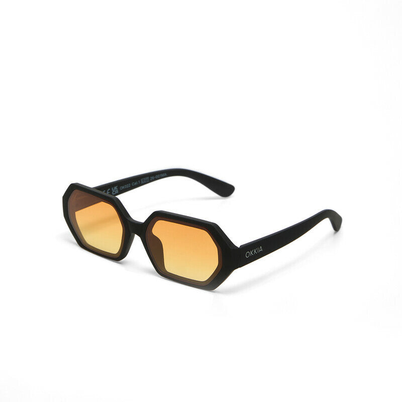 Okkia Andrea Altıgen Unisex Güneş GözlüğüSiyah / Lens : Sarı