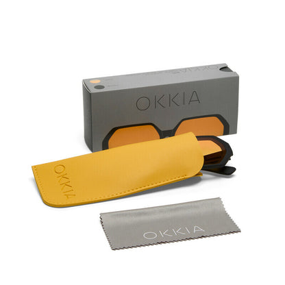Okkia Andrea Altıgen Unisex Güneş GözlüğüSiyah / Lens : Sarı