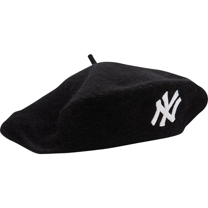 New Era Şapka - New Era Women Wool Beret New York Yankees MLB Black Flat Cap