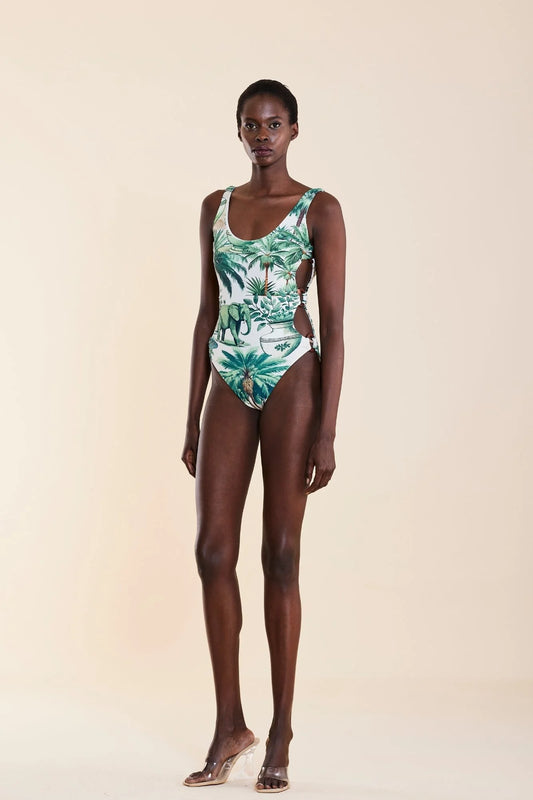 Oopscool - Tropical Garden Swimsuit - Mayo