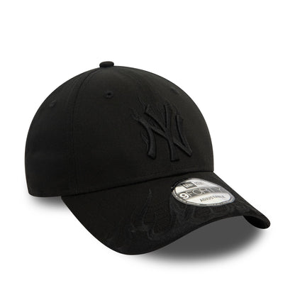 New Era Şapka - NY Yankees MLB Flame Black 9FORTY Ayarlanabilir Şapka