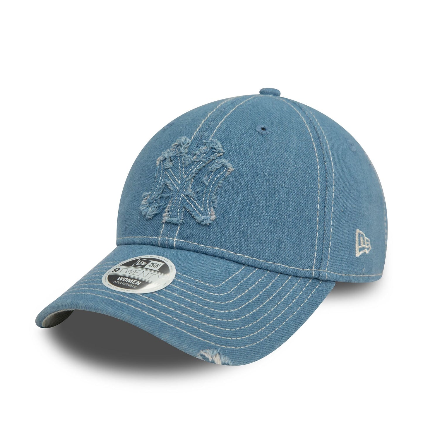 New Era Şapka - New York Yankees Womens Denim Distressed Pastel Blue 9TWENTY Ayarlanabilir Şapka