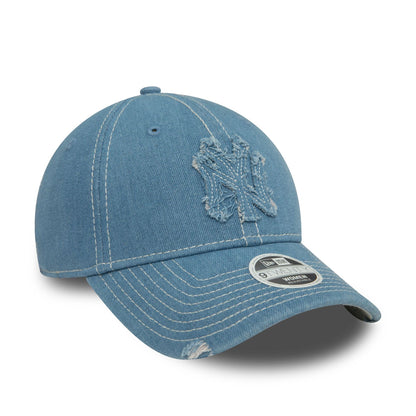 New Era Şapka - New York Yankees Womens Denim Distressed Pastel Blue 9TWENTY Ayarlanabilir Şapka