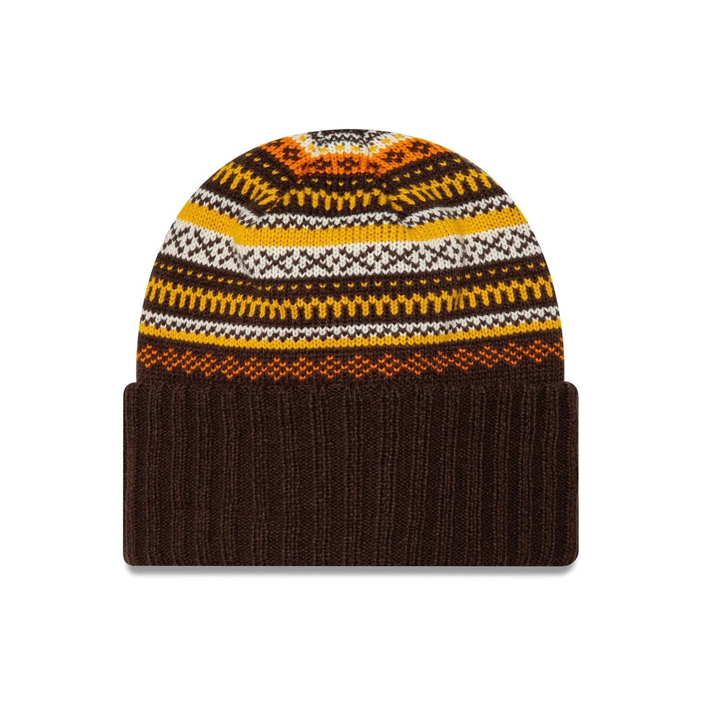 New Era Şapka - New Era Fair Isle Dark Brown Cuff Knit Beanie Bere