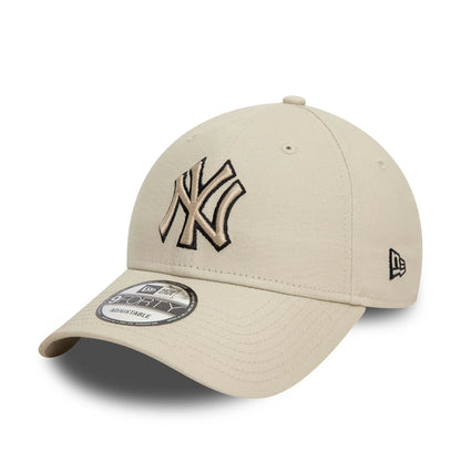 New Era Şapka -  NY Yankees Team Outline Cream 9FORTY Ayarlanabilir Şapka