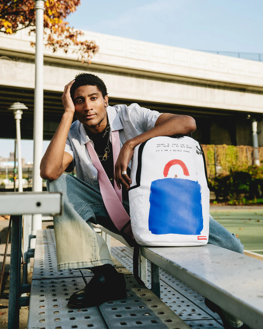 Sprayground - KEITH HARING BIG BLUE PURSE ART Sırt Çantası