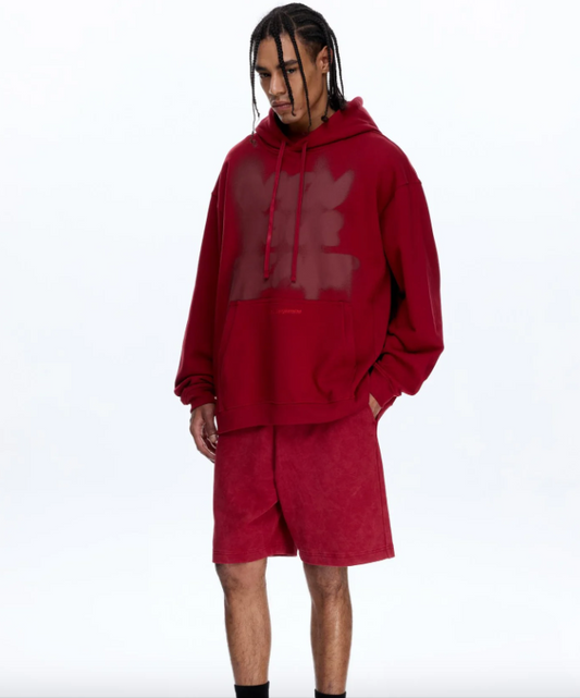 Les Benjamins Oversize Fit Kırmızı Renkli Erkek Kapüşonlu Sweatshirt HOODIE 307