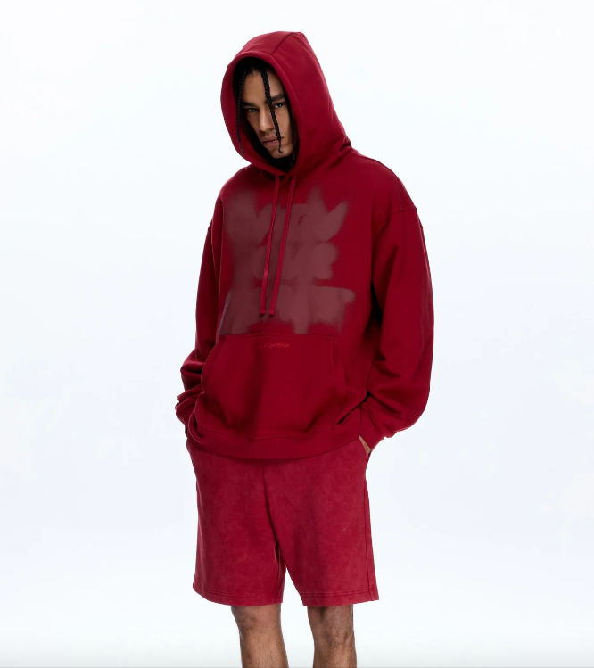 Les Benjamins Oversize Fit Kırmızı Renkli Erkek Kapüşonlu Sweatshirt HOODIE 307