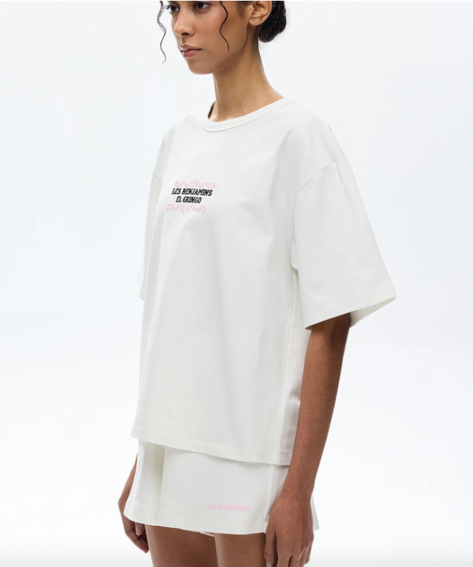Les Benjamins Oversize Fit Beyaz Renkli Kadın Tişört SHORT SLEEVE TEE 014
