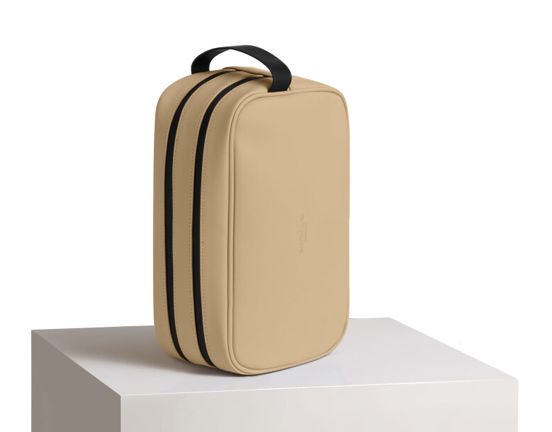 Gaston Luga Spläsh Toiletry Double Zipped Bag - Latte