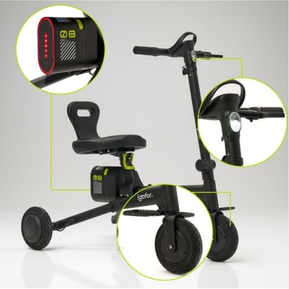 Igofor 3 Tekerlekli Oturulabilir Elektrikli Scooter Siyah