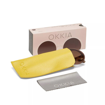 Okkia Monica Unisex Büyük Yuvarlak Güneş Gözlüğü Havana Pembesi