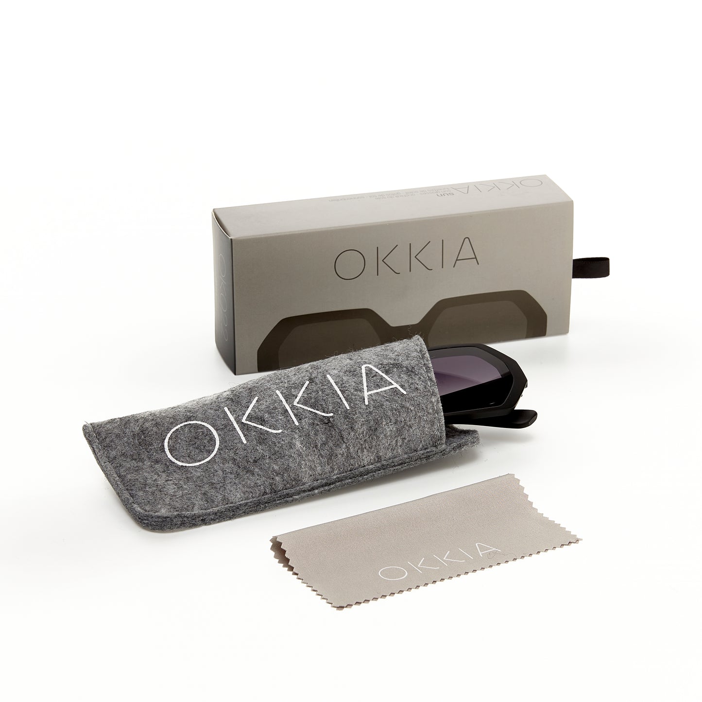 Okkia Andrea Altıgen Unisex Güneş Gözlüğü Siyah