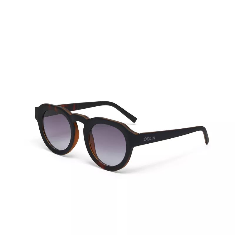 Okkia Zeno Round Unisex Siyah Havana Güneş Gözlüğü Siyah Gradyan