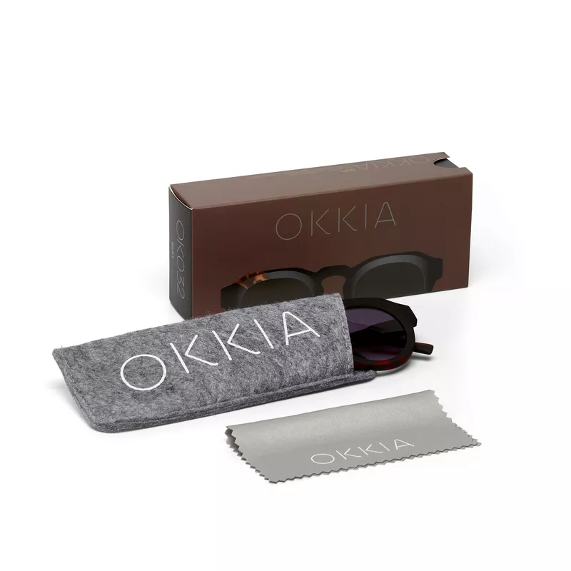 Okkia Zeno Round Unisex Siyah Havana Güneş Gözlüğü Siyah Gradyan