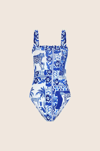 Oopscool - Blue Tiger Swimsuit - Mayo