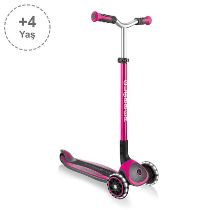 Globber Master Işıklı Katlanabilir Scooter - Pembe