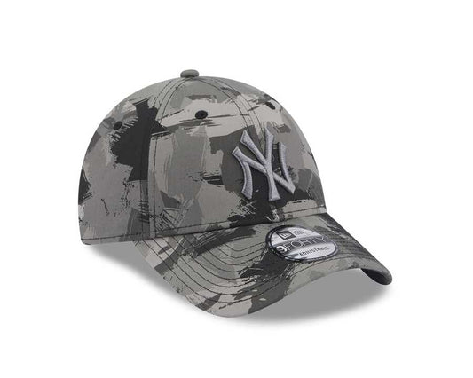 New Era Şapka - New York Yankees Painted All Over Print Grey 9FORTY Ayarlanabilir Şapka